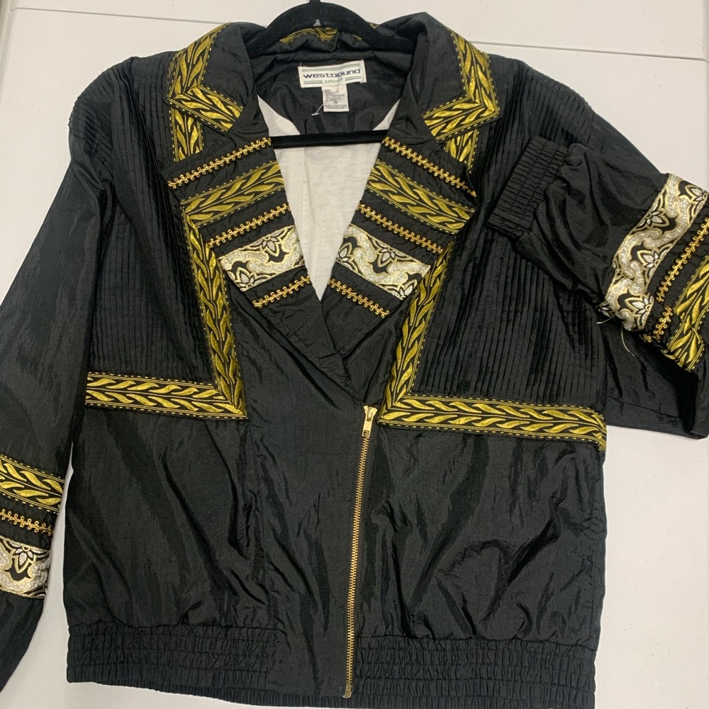Versace  Black and Gold Bomber Jacket